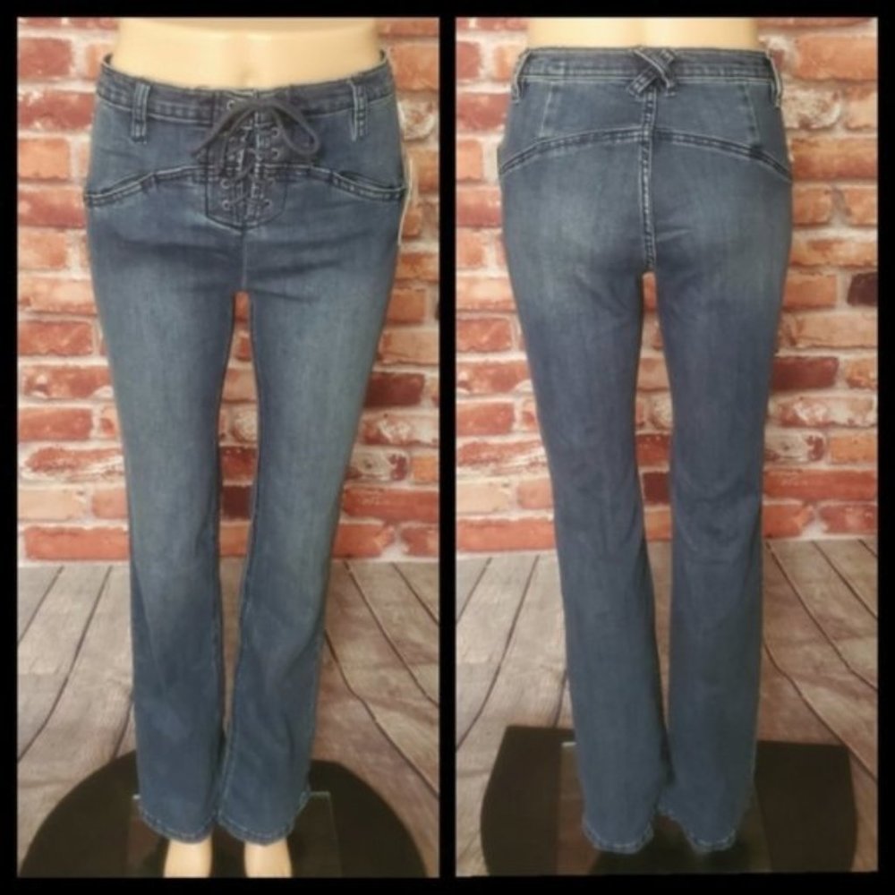 Free People Eva Lace Up High Rise Jeans 28 NWT - Picture 7 of 7